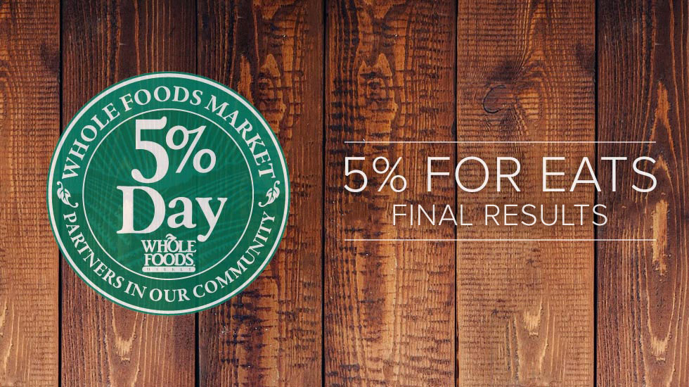 Update: Whole Foods 5% Day for EATS