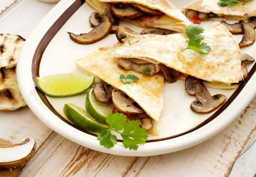 mushroom quesadilla