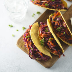 Sweet Potato and Black Bean Tacos with Red Cabbage Slaw