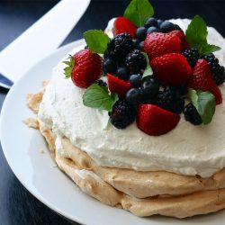 Red, White, and Blue Berry Pavlova