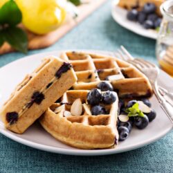 Lemon Poppyseed Waffles with Vanilla Blueberry Sauce - EATS Park City - OMAD