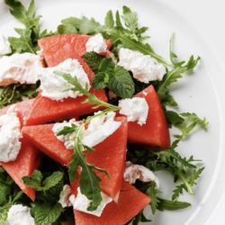 watermelon with mint and feta cheese